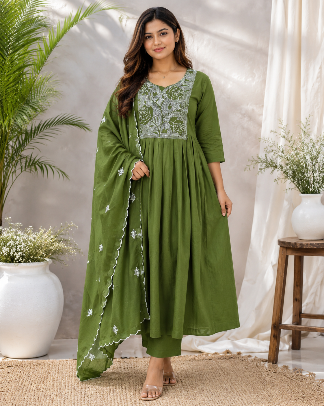 3pc sets in embroidery grn101