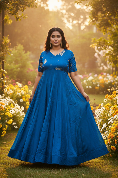 Partywear feeding royal blue