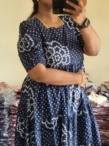Pure cotton 3tire feeding dresses
