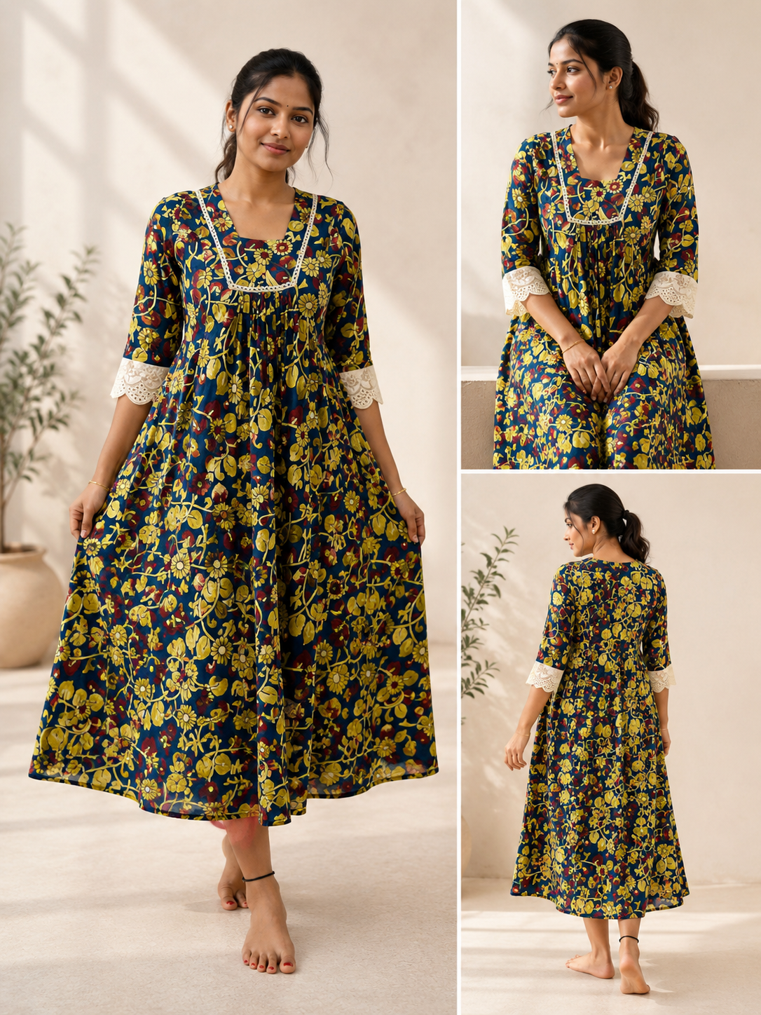 A-line lace model feeding blu