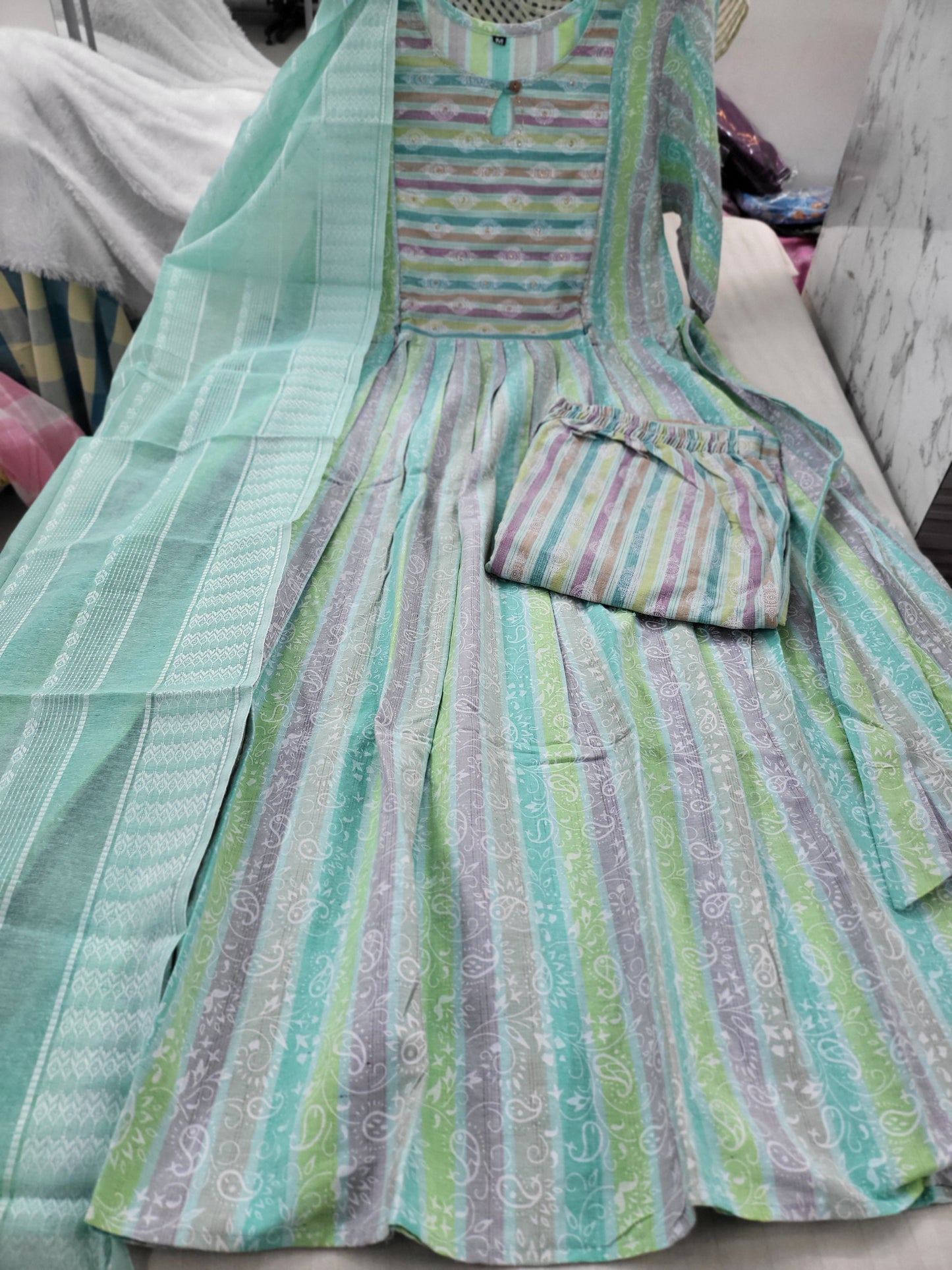 3pc sets in handloom cotton seagrn