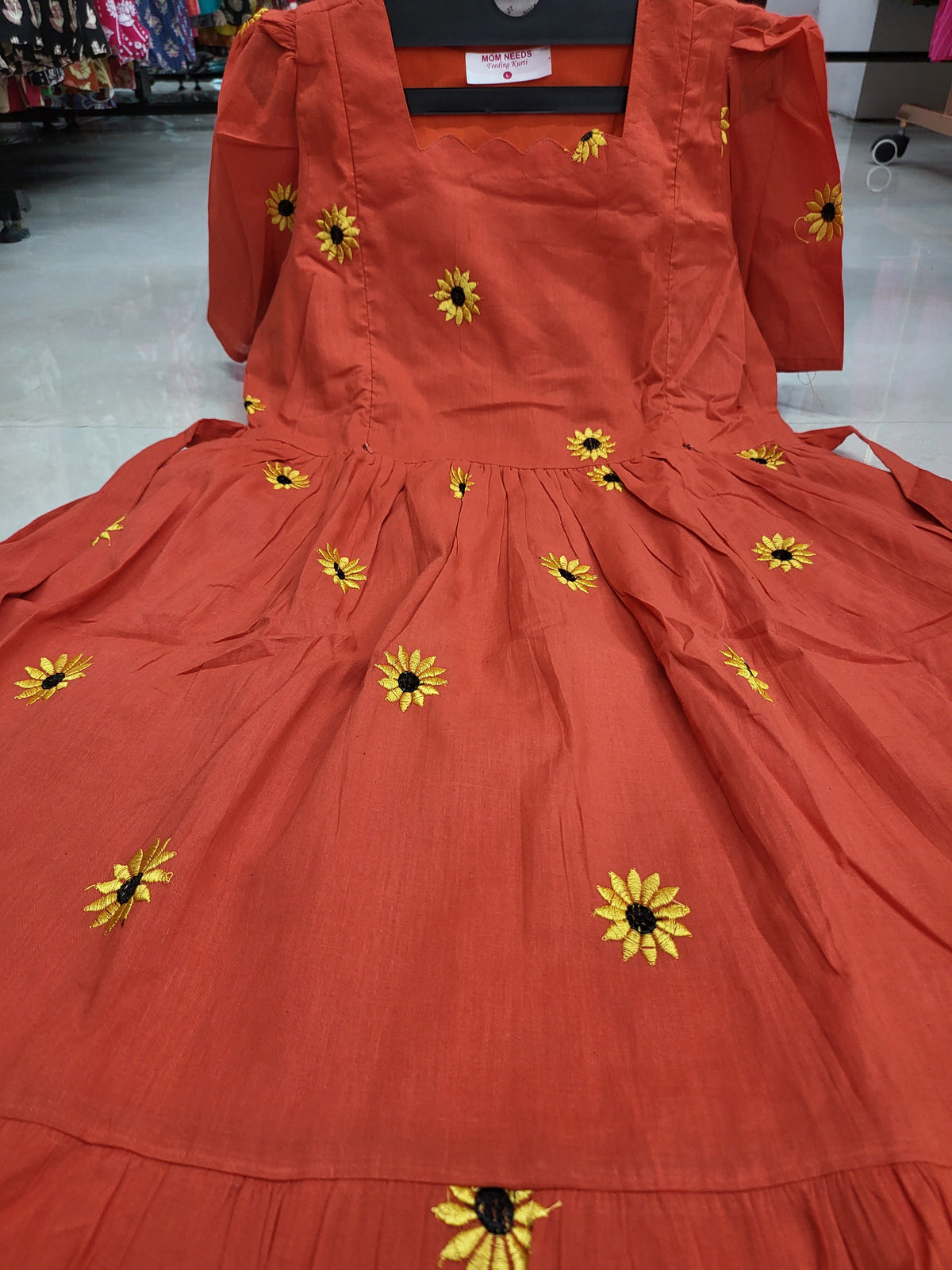 Embroidery frocks orange 05