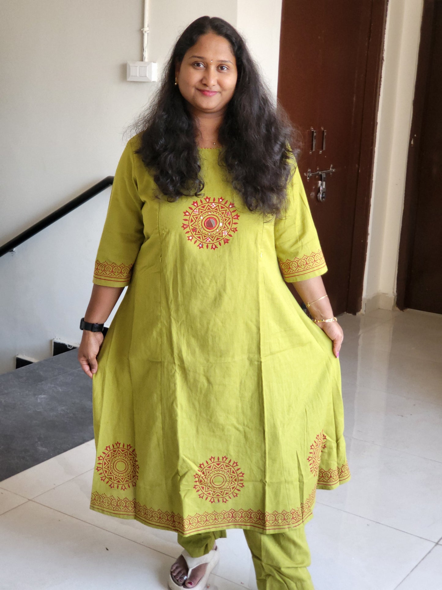 Office wear feeding co-ord sets grn