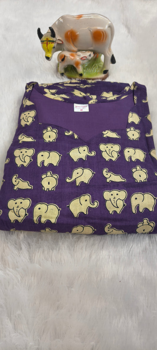 Feeding elephant purple