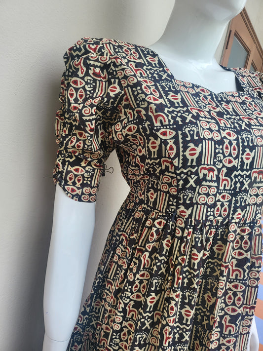 Pure cotton 3tire feeding kurtis
