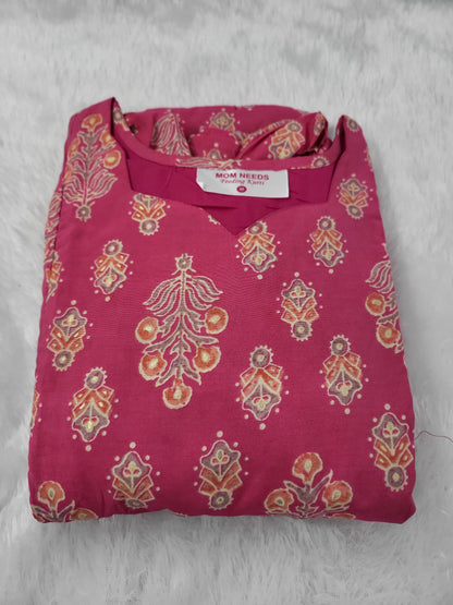 Chanderi silk feeding pink9
