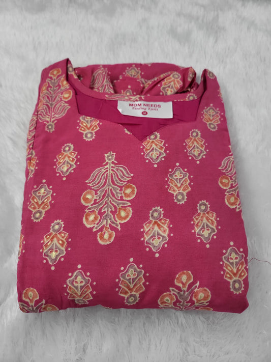 Chanderi silk feeding pink9