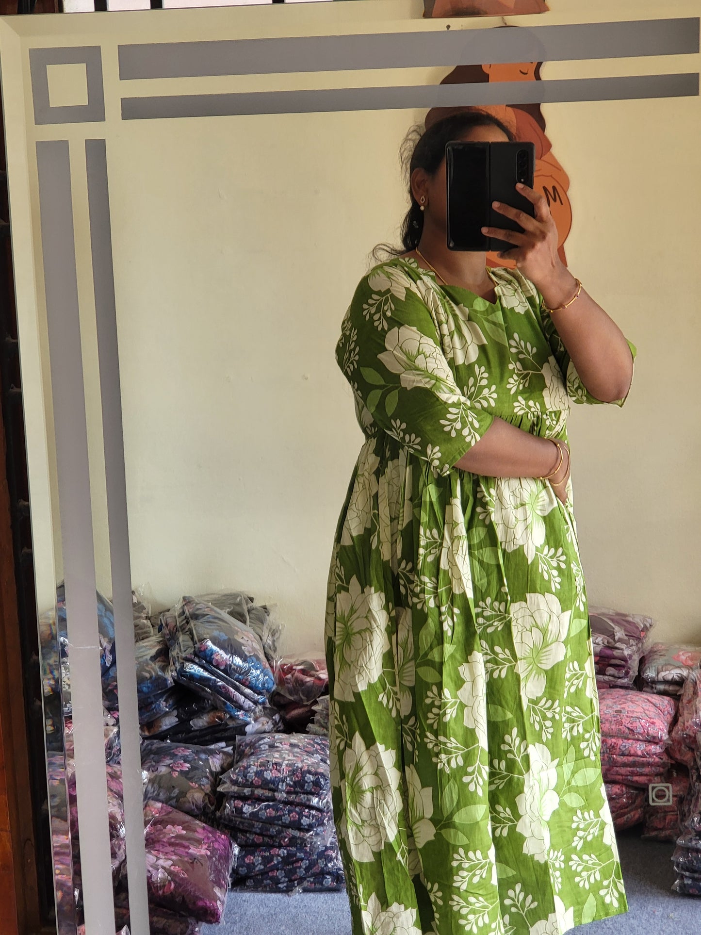 Full lining cotton Anarkali feeding