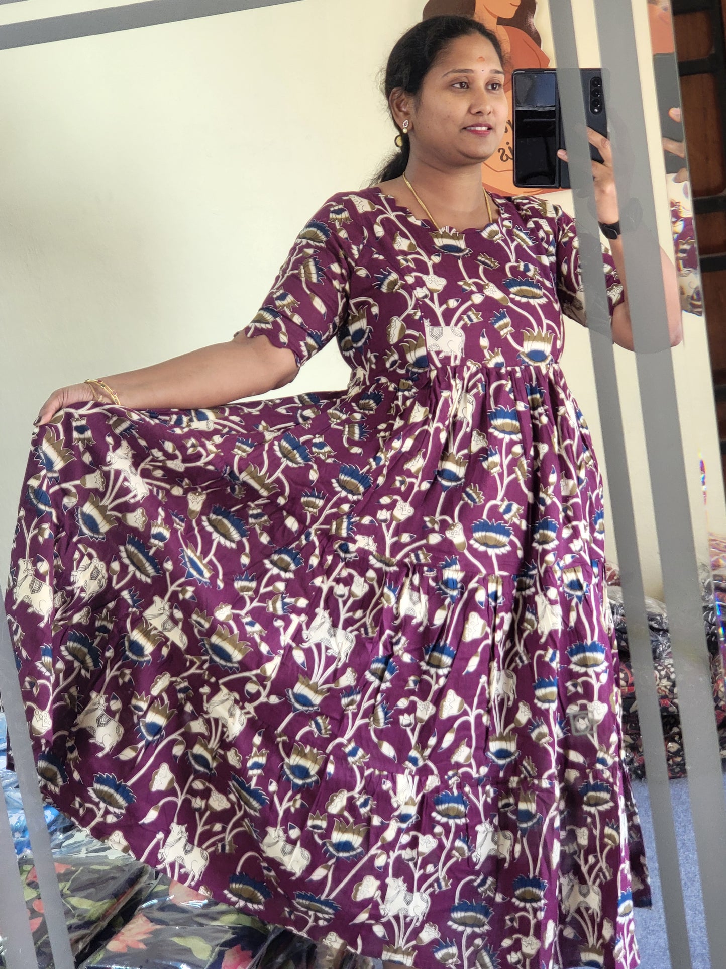 Kalamkaari  feeding kurtis