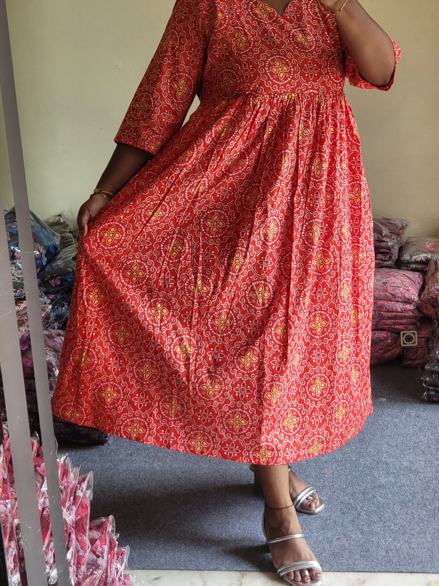 Full lining cotton Anarkali feeding