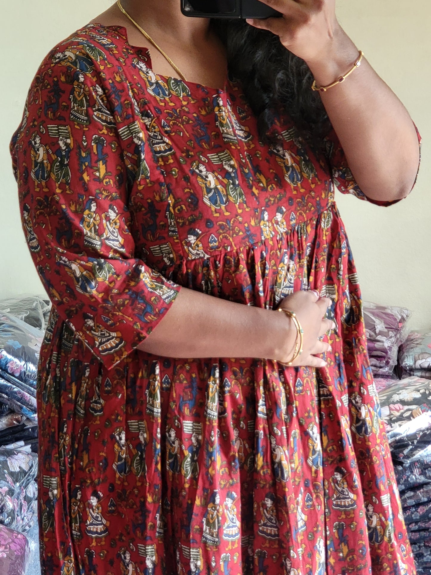 Full lining cotton Anarkali feeding