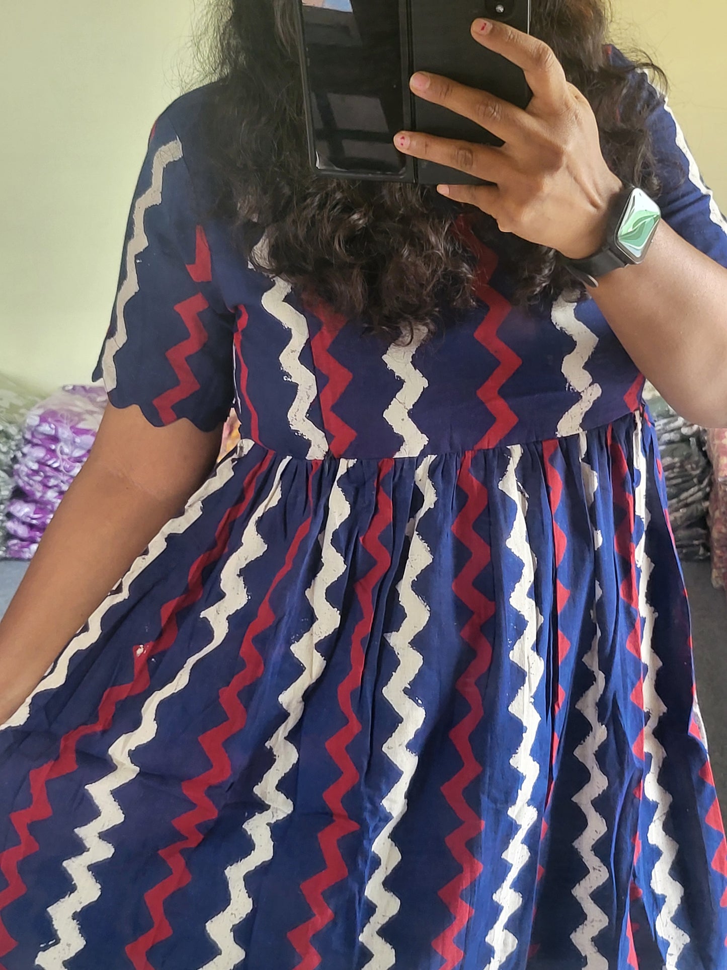 Pure handblock Kalamkaari feeding kurtis