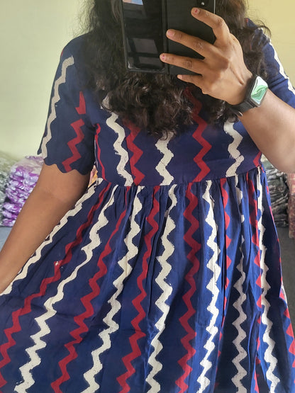 Pure handblock Kalamkaari feeding kurtis