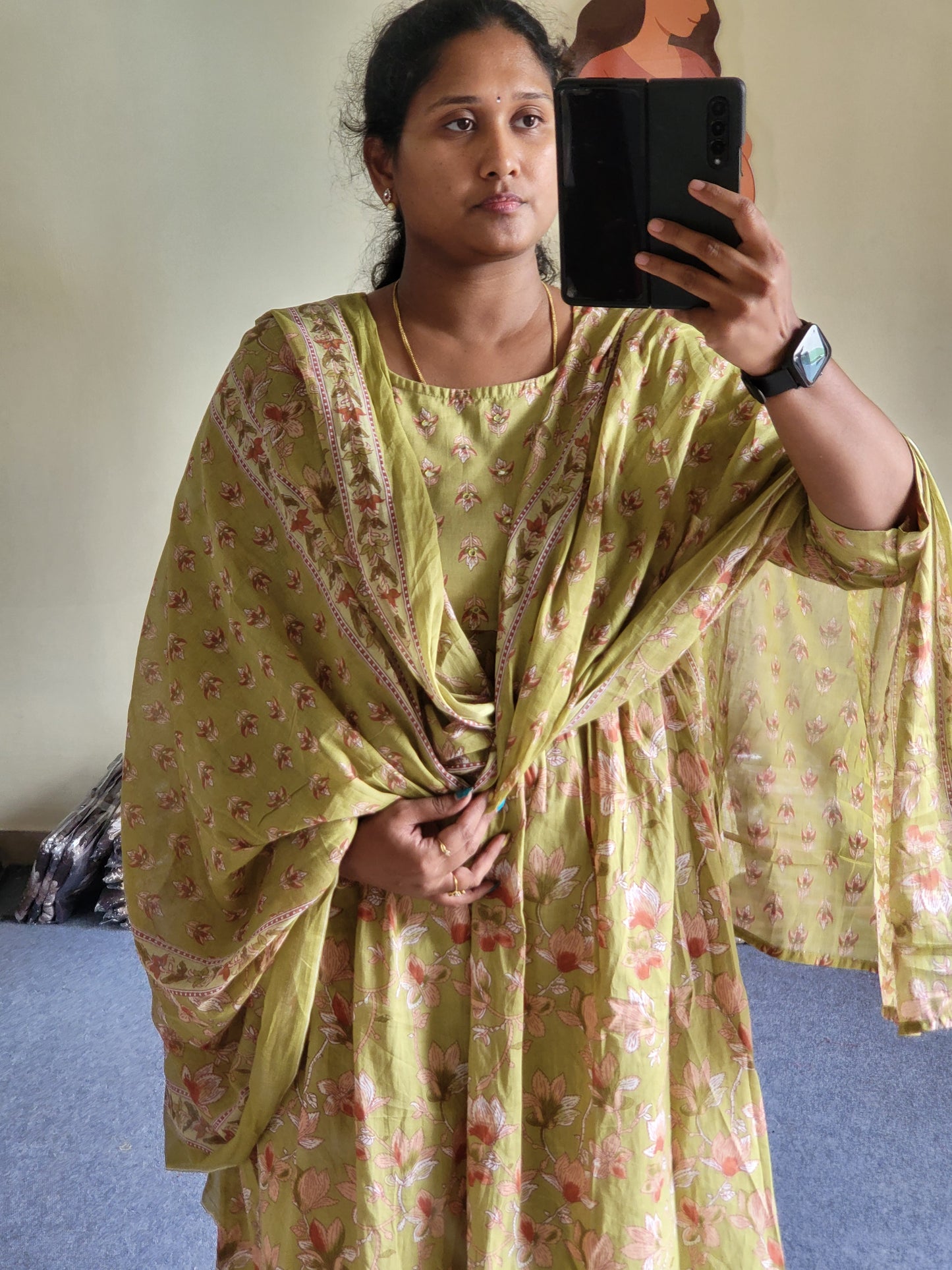 Embroidery work 3pc set in feeding