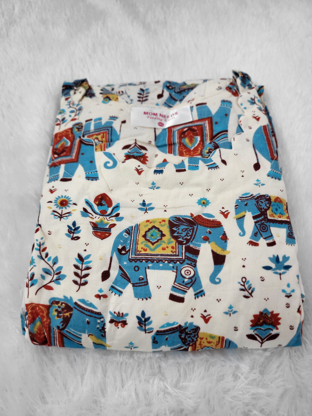 Cotton 3tire elephant print