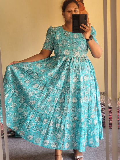 Kathawork feeding kurtis sky-blue