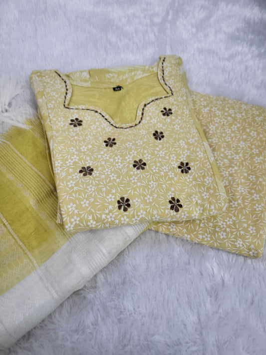 3pc sets in handloom cotton 2ndylw