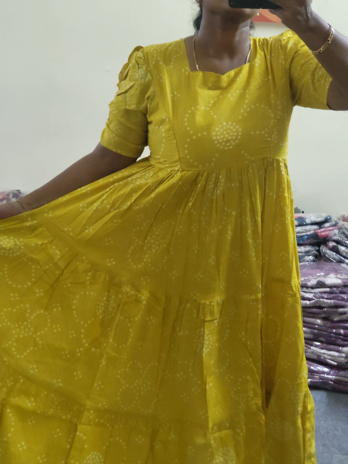 Pure cotton 3tire feeding kurtis