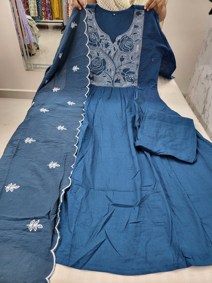 3pc sets in embroidery blue09
