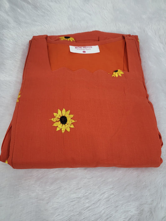 Embroidery frocks orange 05