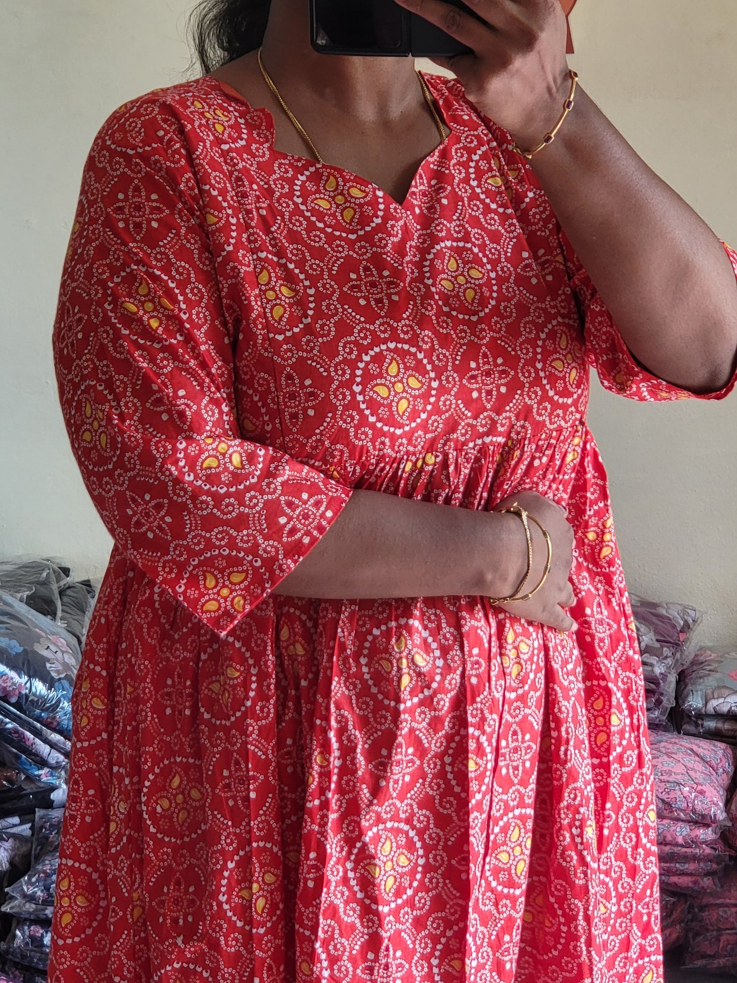 Full lining cotton Anarkali feeding
