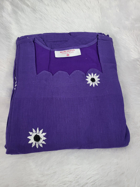 Embroidery feeding frocks purple 02