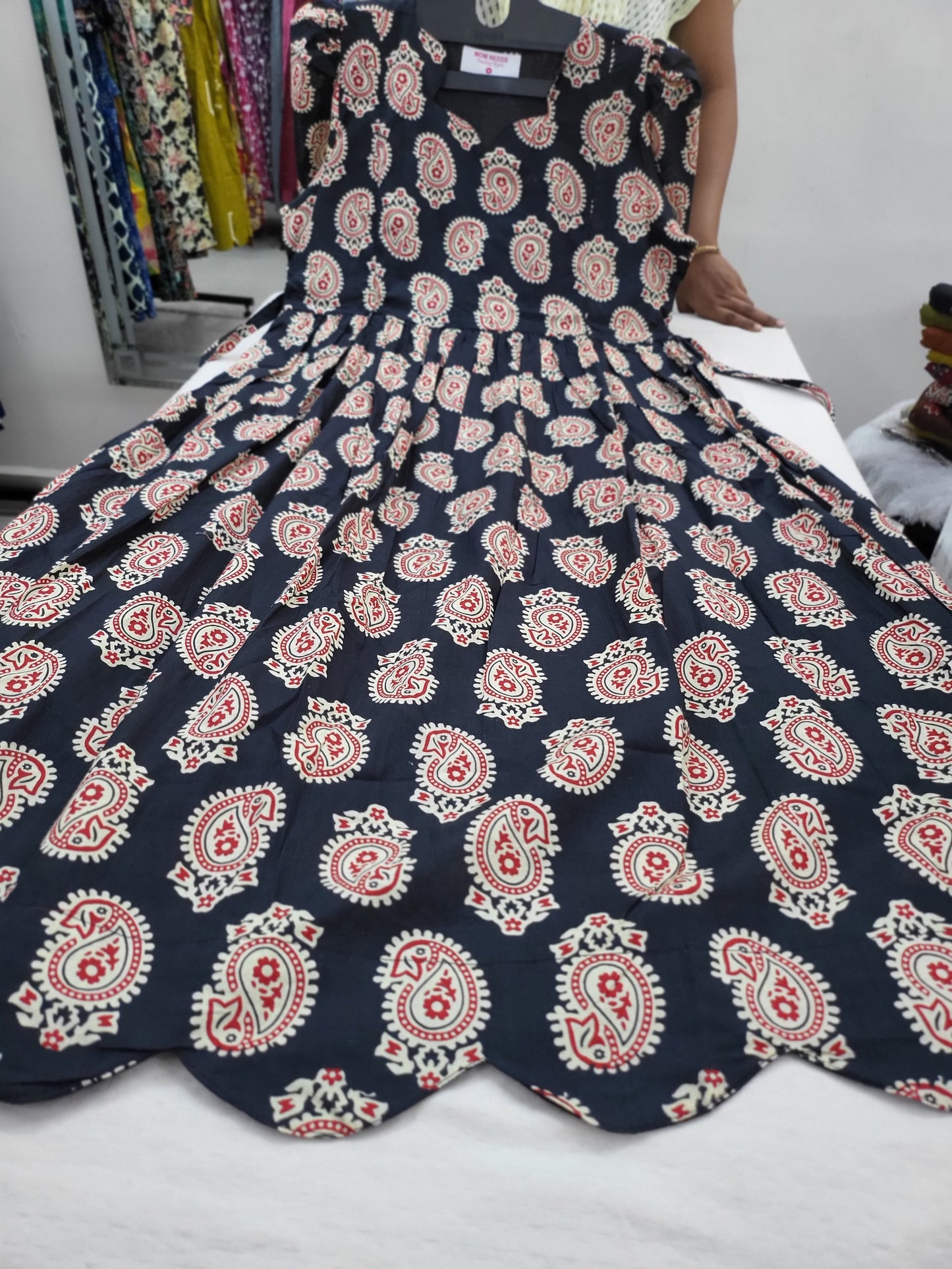 Feeding Cutwork Anarkali blk089