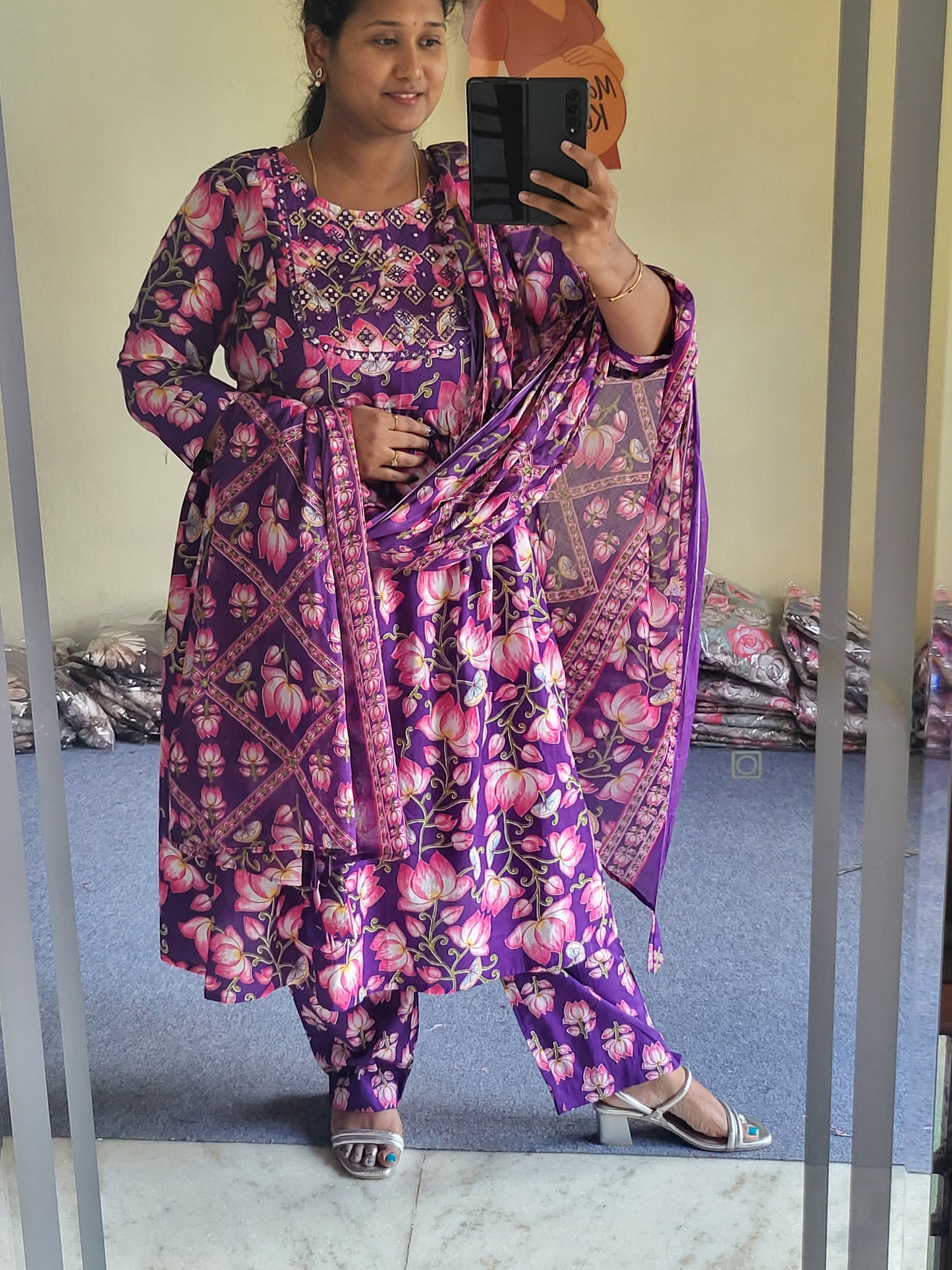 3pc sets in feeding with embroidery work