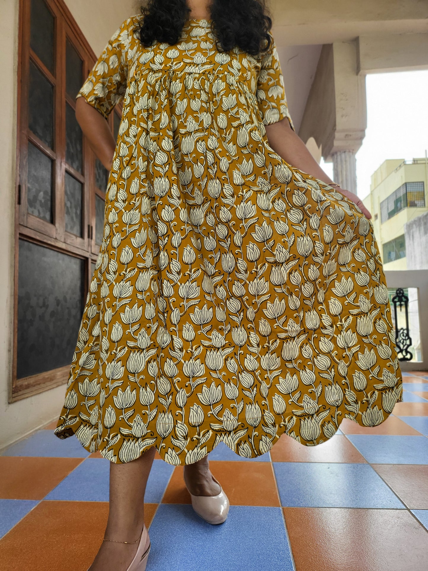 Cutwork feeding Anarkali Kurtis