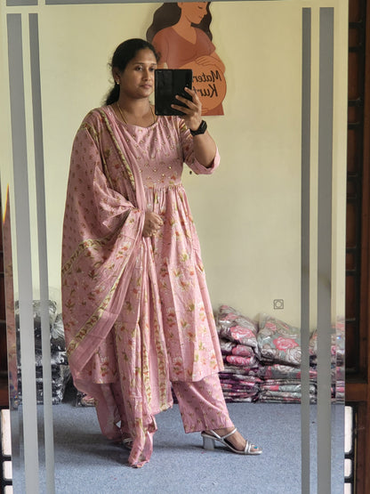 Embroidery work 3pc set feeding