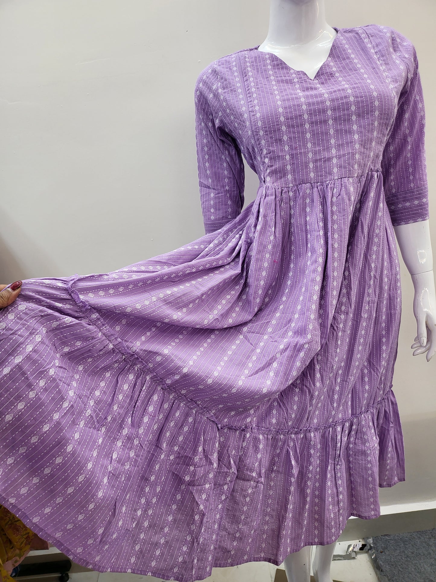 Kathawork 1tire feeding kurtis purple 7