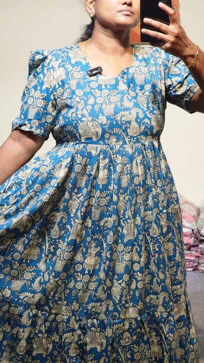 Kalamkaari print feeding kurtis
