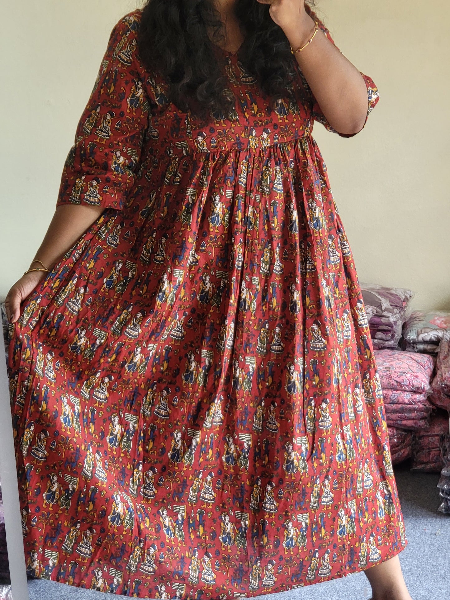 Full lining cotton Anarkali feeding