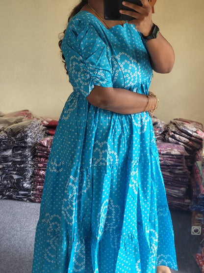 Pure cotton 3tire feeding Anarkali