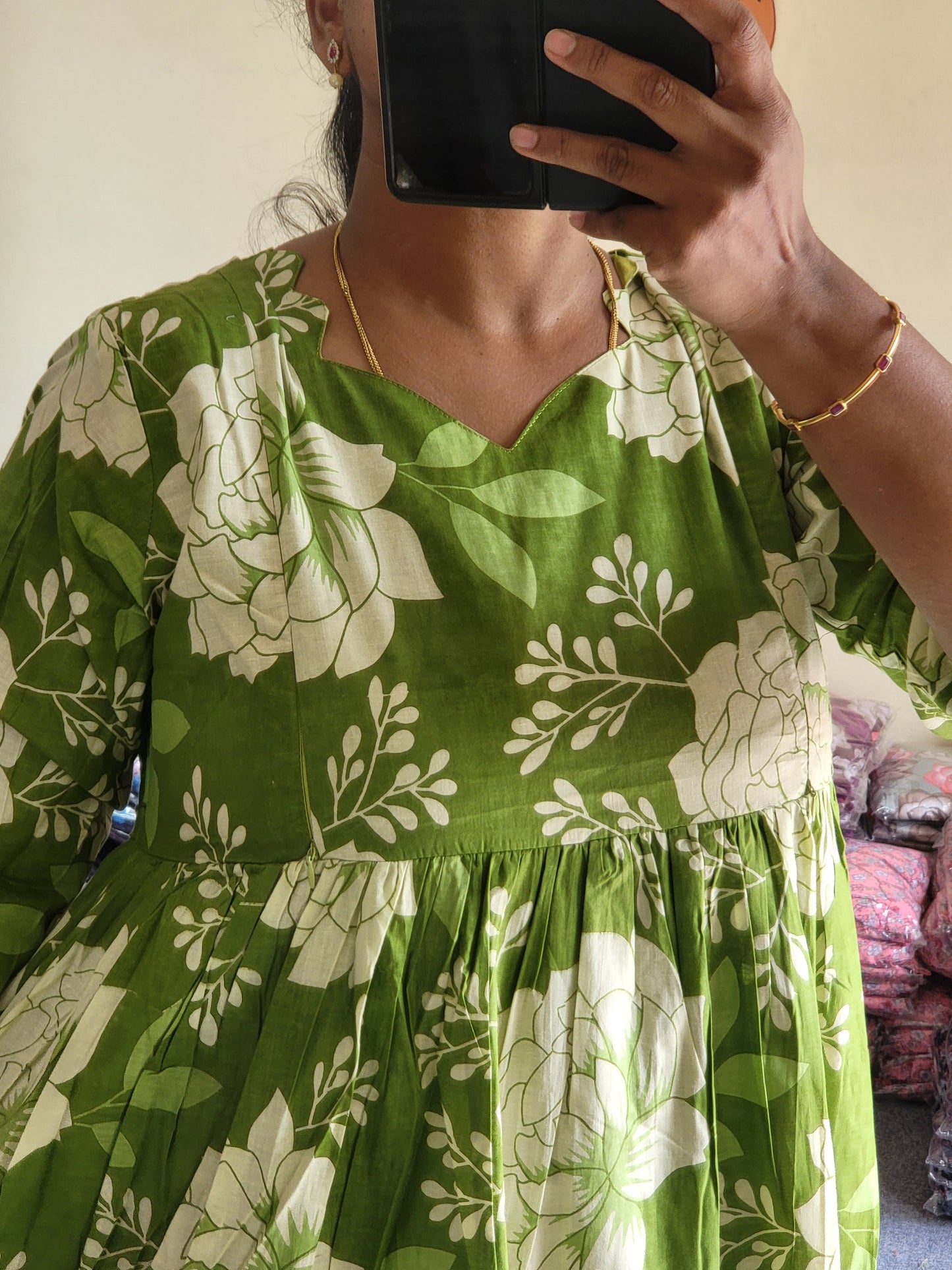 Full lining cotton Anarkali feeding