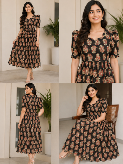 Feeding Cutwork Anarkali blk089
