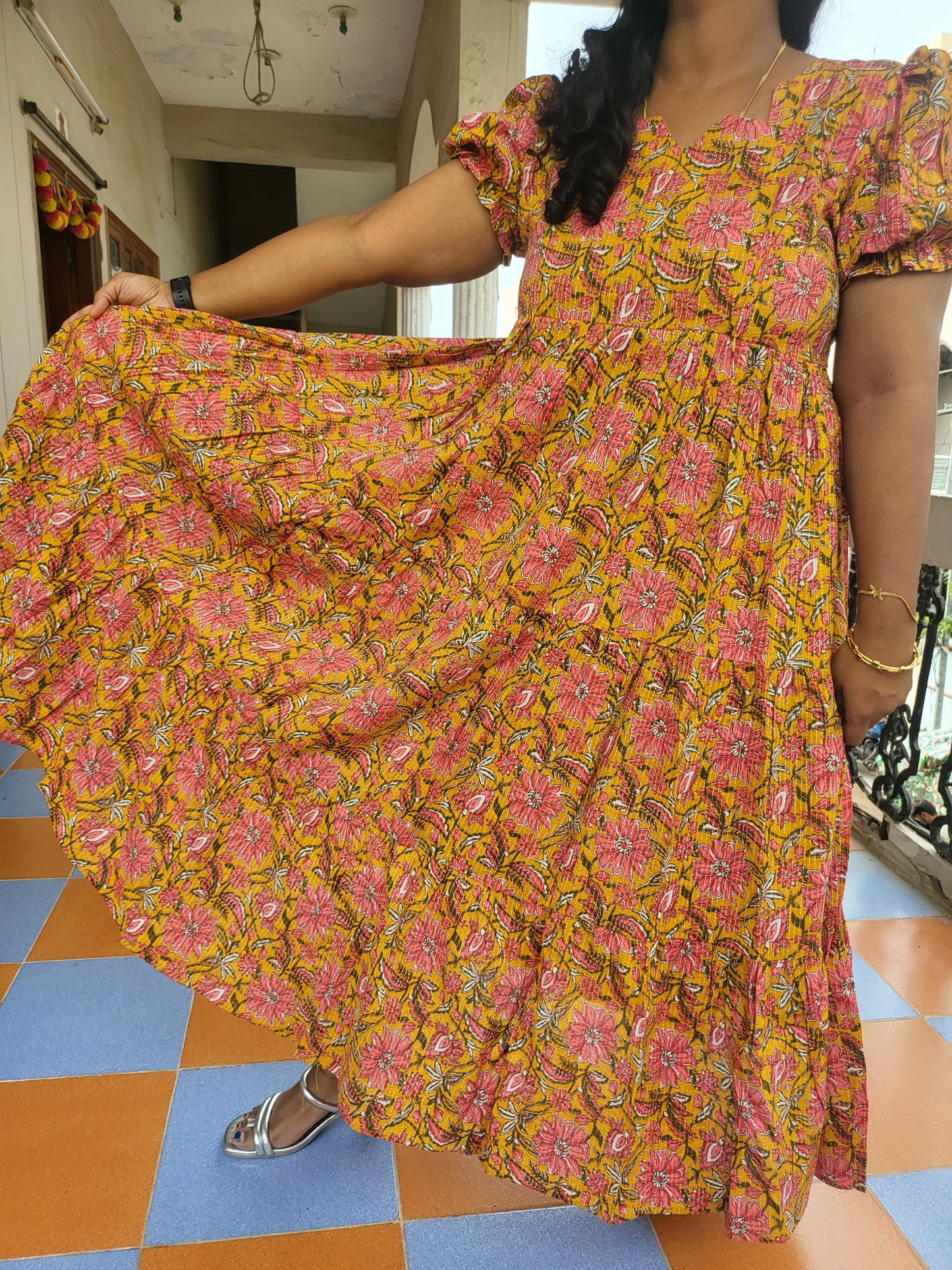 Kathawork Kalamkaari feeding anarkali