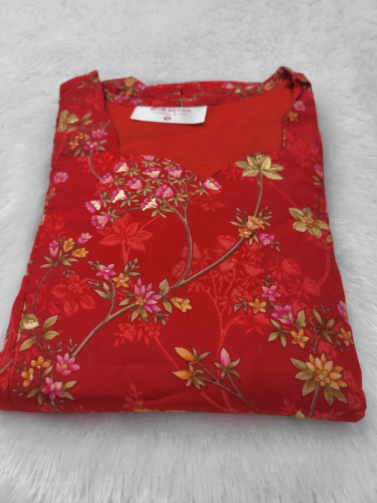 Chanderi silk feeding red4