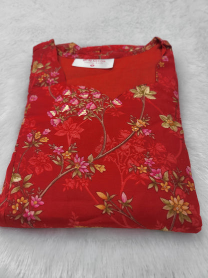 Chanderi silk feeding red4